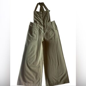 Elegant olive green wide leg Khaki Jumpsuit